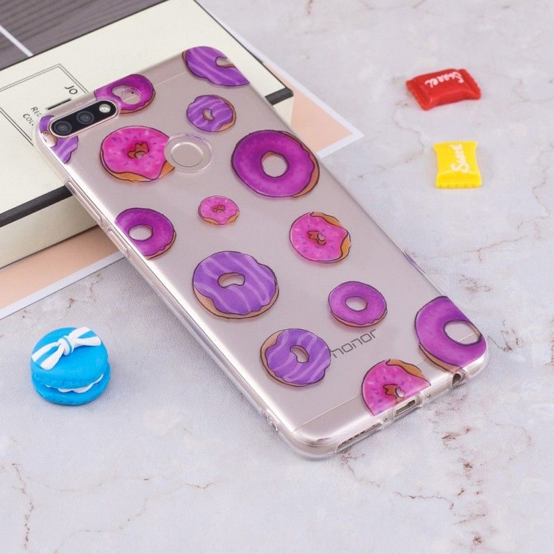 Cover Honor 7C Gennemsigtig Donuts Fan Beskyttelse