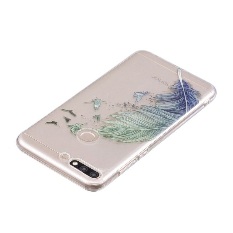 Cover Honor 7C Gennemsigtig Farvet Fjer Original