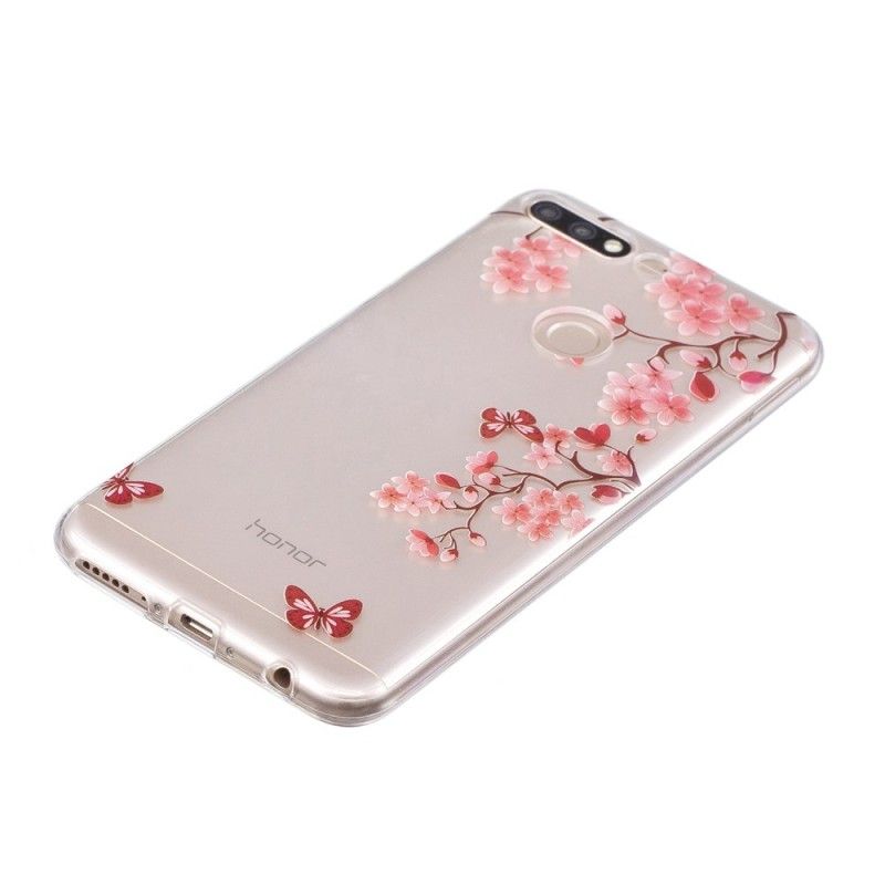 Cover Honor 7C Mobilcover Gennemsigtigt Blomstrende Træ