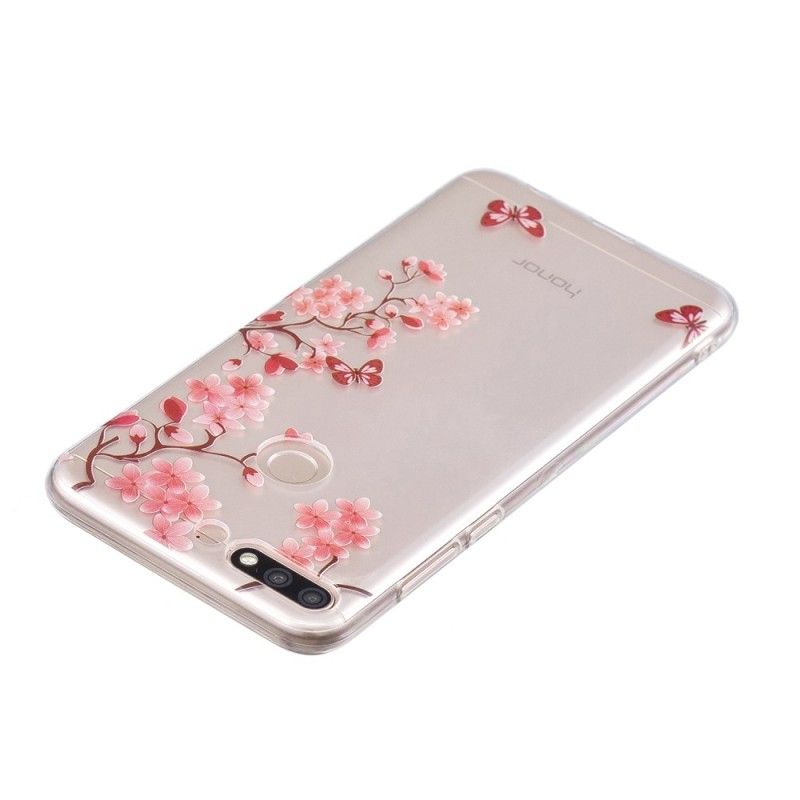 Cover Honor 7C Mobilcover Gennemsigtigt Blomstrende Træ