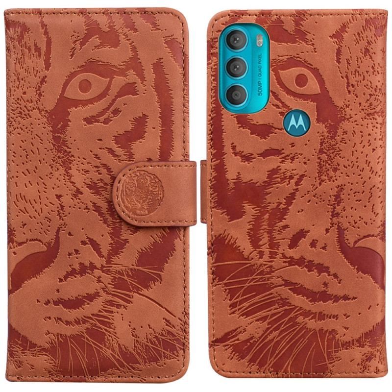 Flip Cover Moto G71 5G Tiger Ansigtsprint