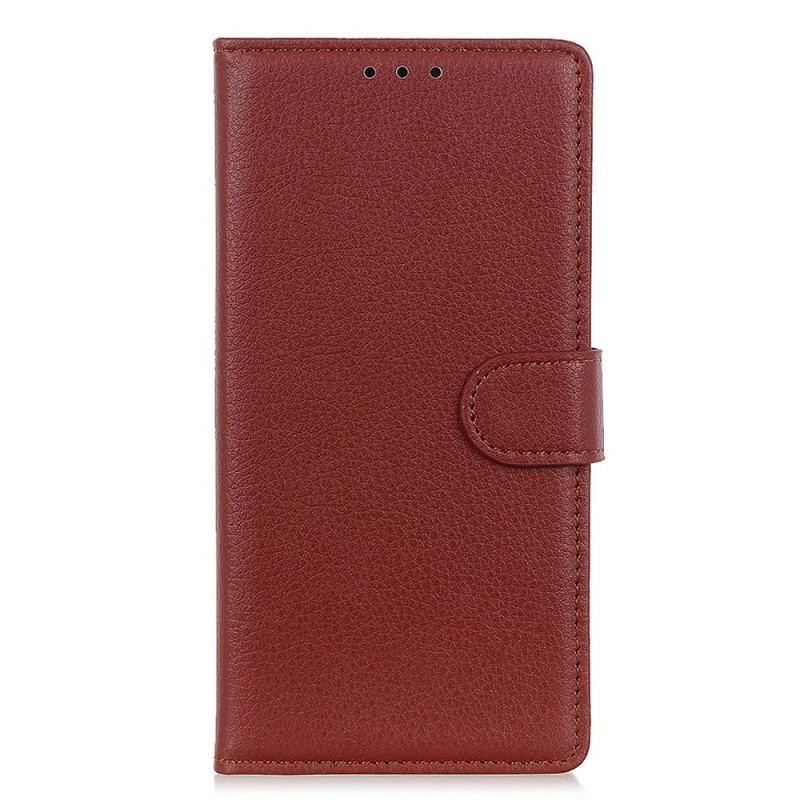 Flip Cover Sony Xperia 5 IV Traditionelt Litchi Imiteret Læder