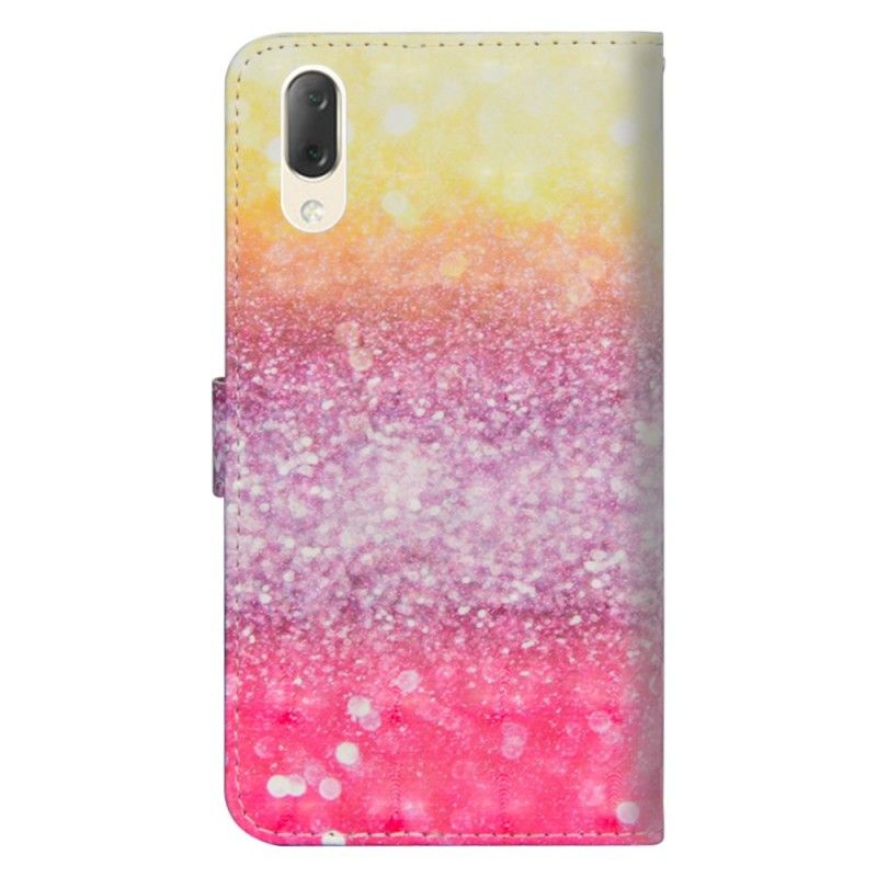 Flip Cover Læder for Sony Xperia L3 Gradient Magenta Glitter