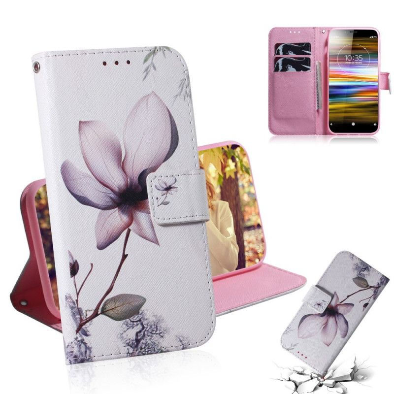 Flip Cover Sony Xperia L3 En Lyserød Blomst