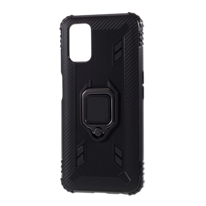 Cover for Oppo A72 Sort Ring Og Kulfiber