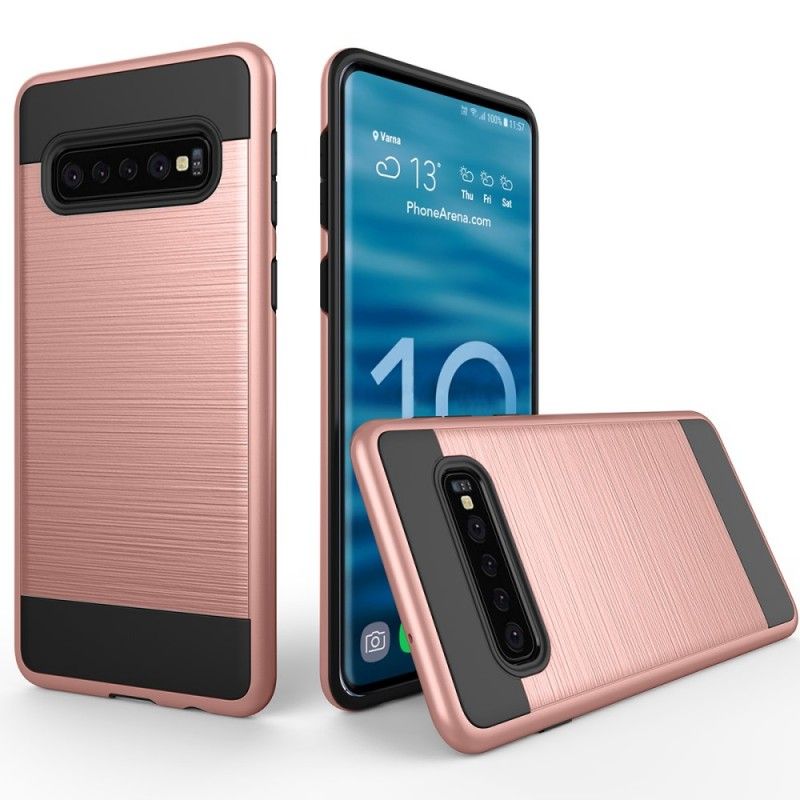 Cover for Samsung Galaxy S10 Plus Sort Børstet Kulfiber