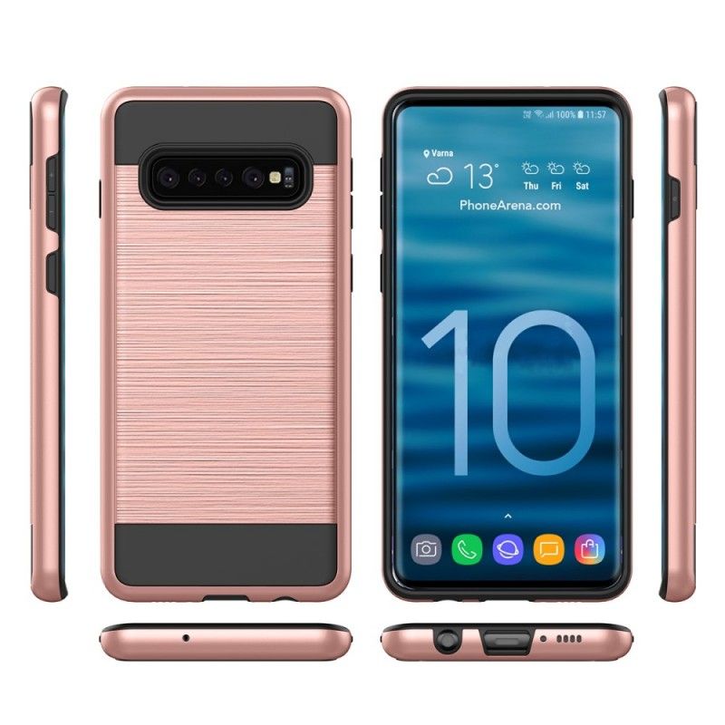 Cover for Samsung Galaxy S10 Plus Sort Børstet Kulfiber