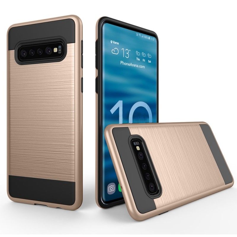 Cover for Samsung Galaxy S10 Plus Sort Børstet Kulfiber