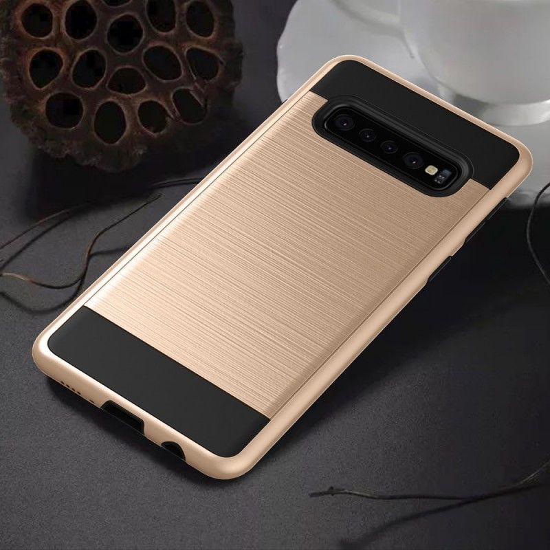 Cover for Samsung Galaxy S10 Plus Sort Børstet Kulfiber