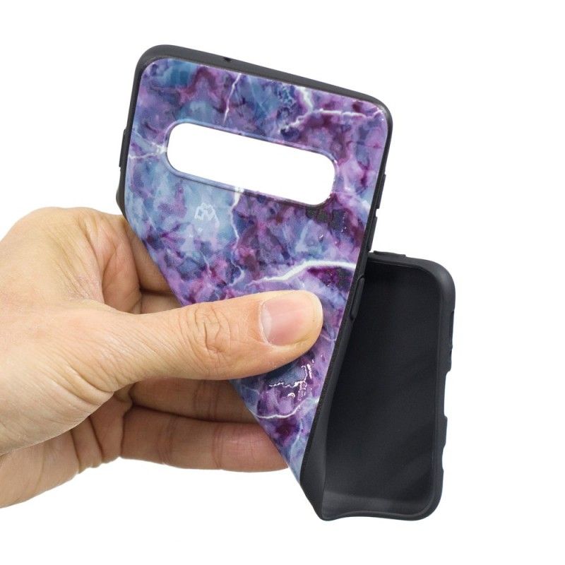 Cover Samsung Galaxy S10 Plus Mobilcover Lilla Marmor