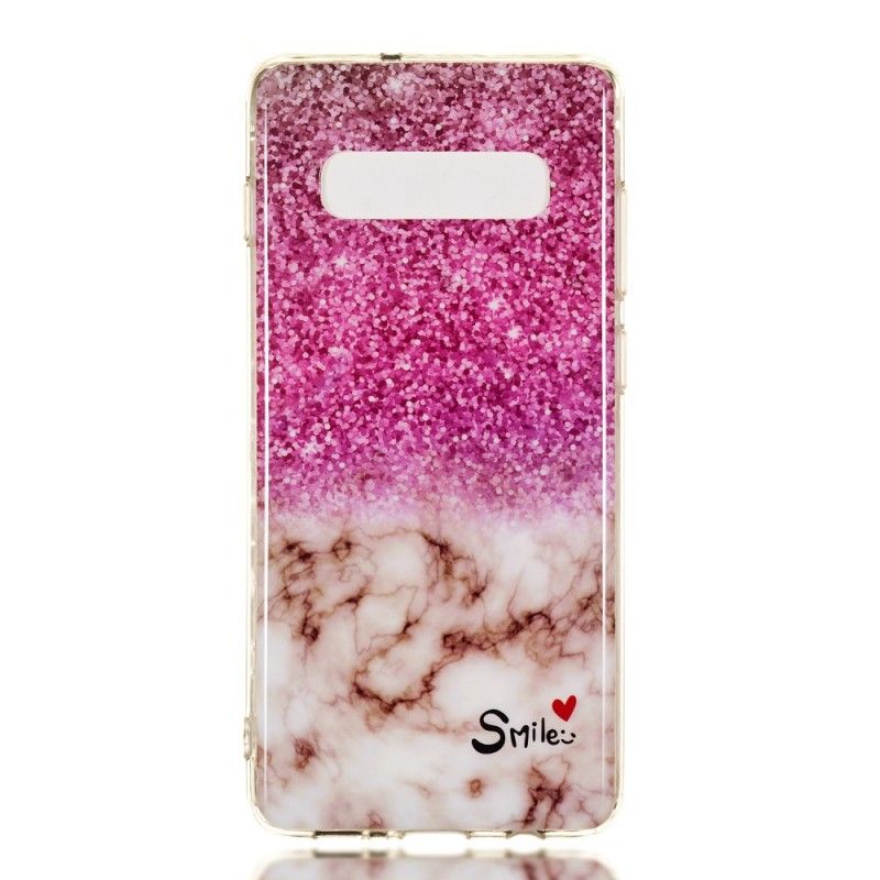 Cover Samsung Galaxy S10 Plus Mobilcover Marmor Glitter Og Smil