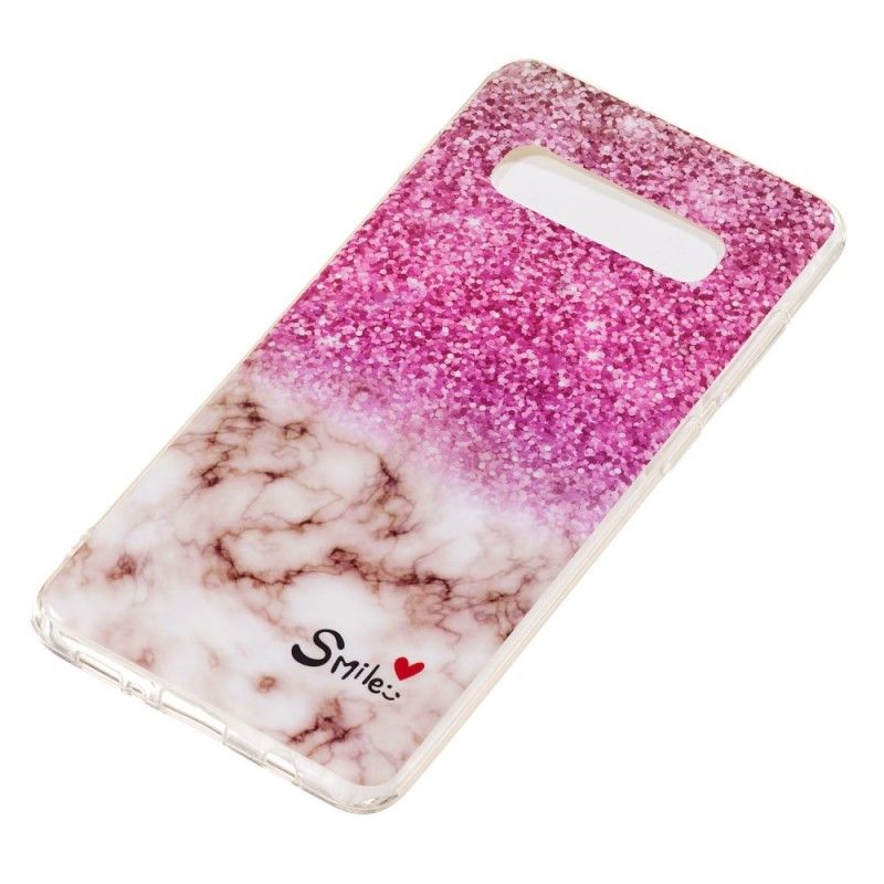 Cover Samsung Galaxy S10 Plus Mobilcover Marmor Glitter Og Smil