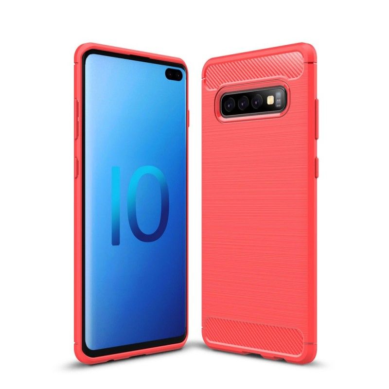 Cover Samsung Galaxy S10 Plus Sort Børstet Kulfiber Original