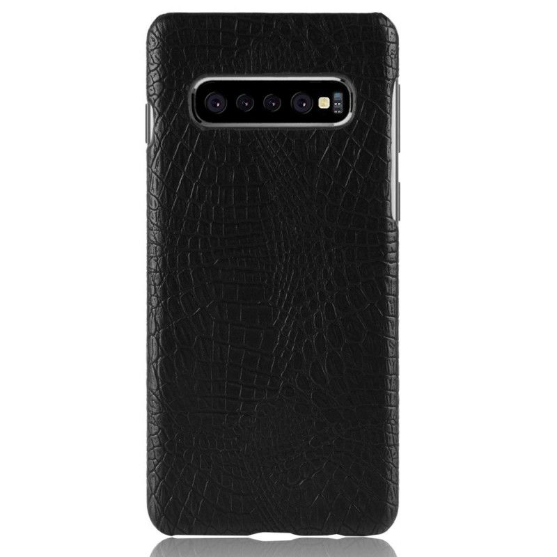 Cover Samsung Galaxy S10 Plus Sort Krokodillehudeffekt