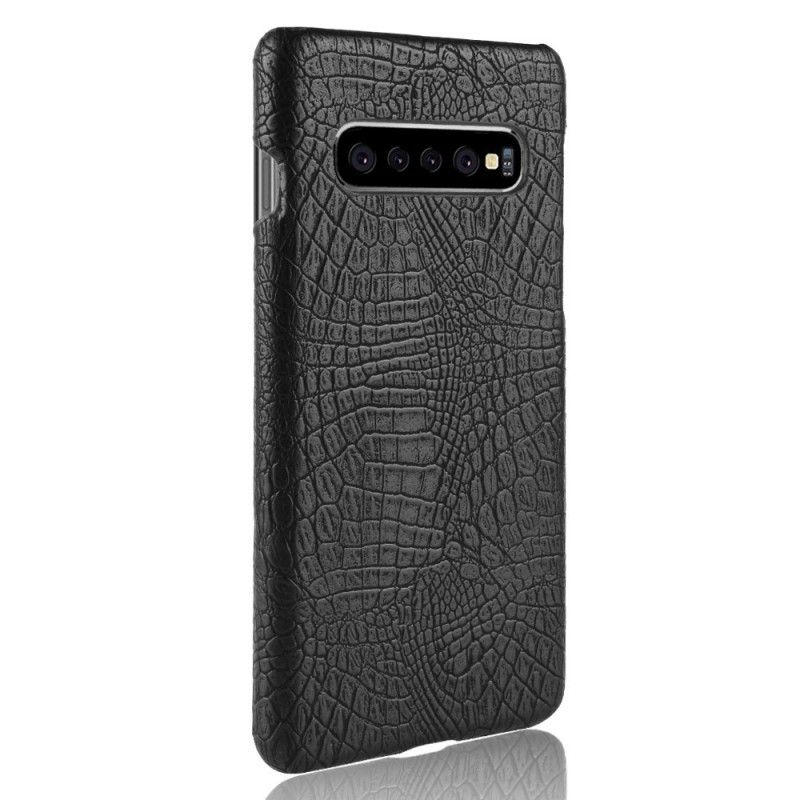 Cover Samsung Galaxy S10 Plus Sort Krokodillehudeffekt