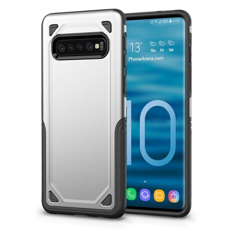 Cover Samsung Galaxy S10 Plus Sort Premium Metaleffekt Original