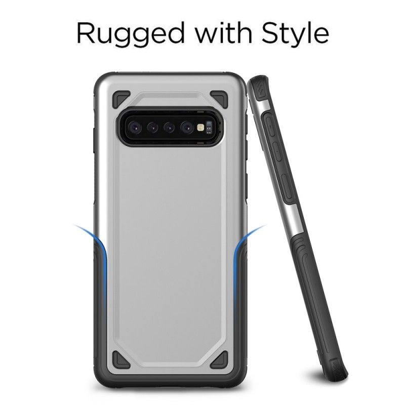 Cover Samsung Galaxy S10 Plus Sort Premium Metaleffekt Original