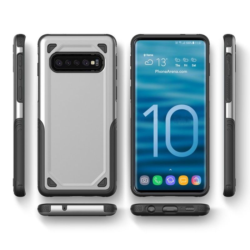 Cover Samsung Galaxy S10 Plus Sort Premium Metaleffekt Original