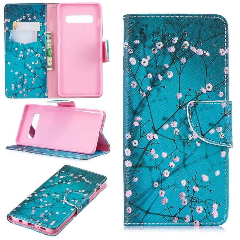 Flip Cover Læder for Samsung Galaxy S10 Plus Blomstrende Træ