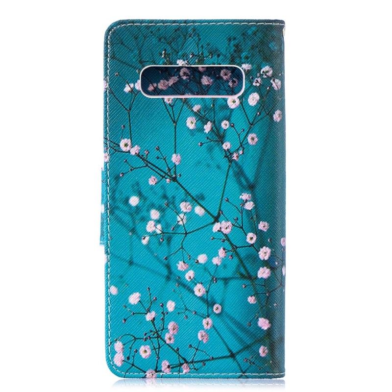 Flip Cover Læder for Samsung Galaxy S10 Plus Blomstrende Træ