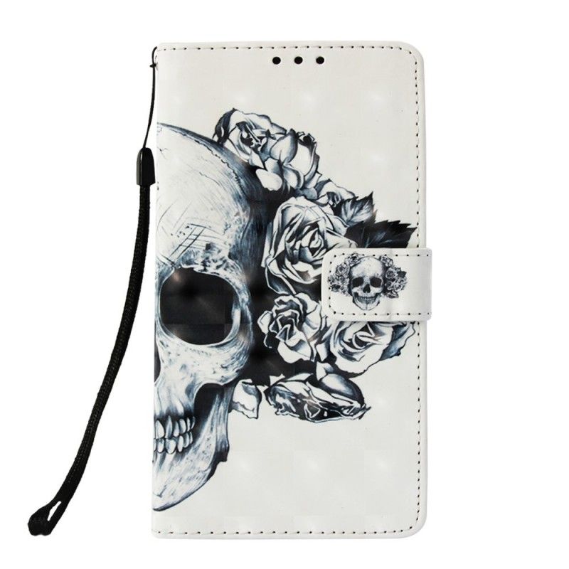 Flip Cover Læder for Samsung Galaxy S10 Plus Blomstret Kranium