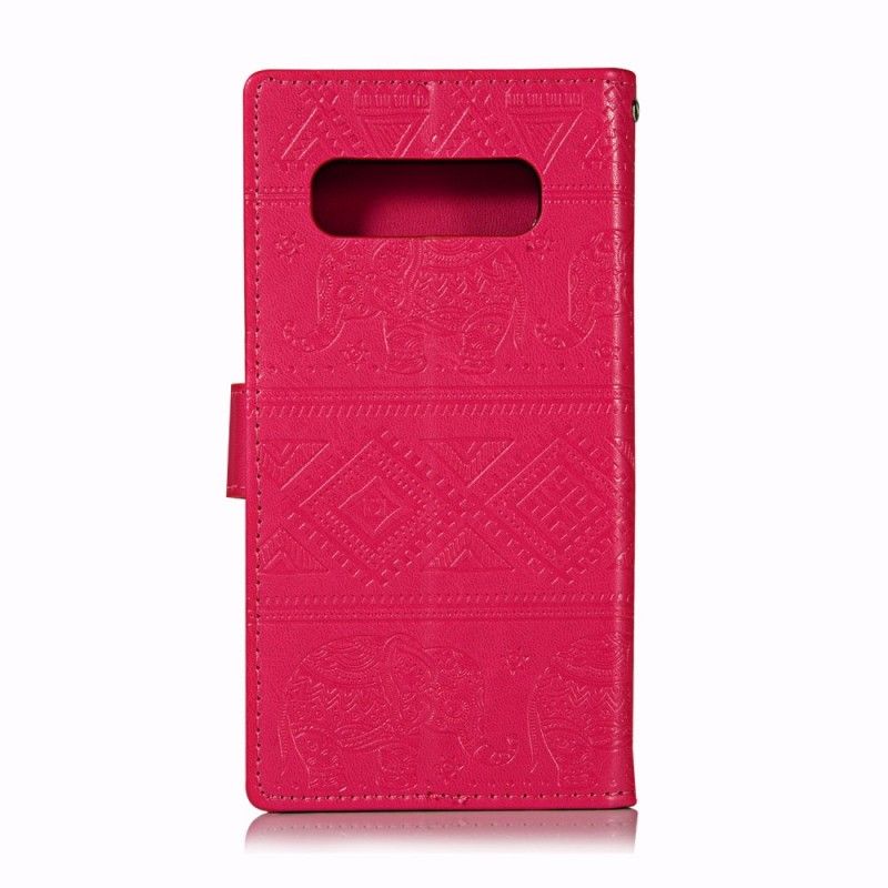 Flip Cover Læder for Samsung Galaxy S10 Plus Elefanter I Kunstlæder