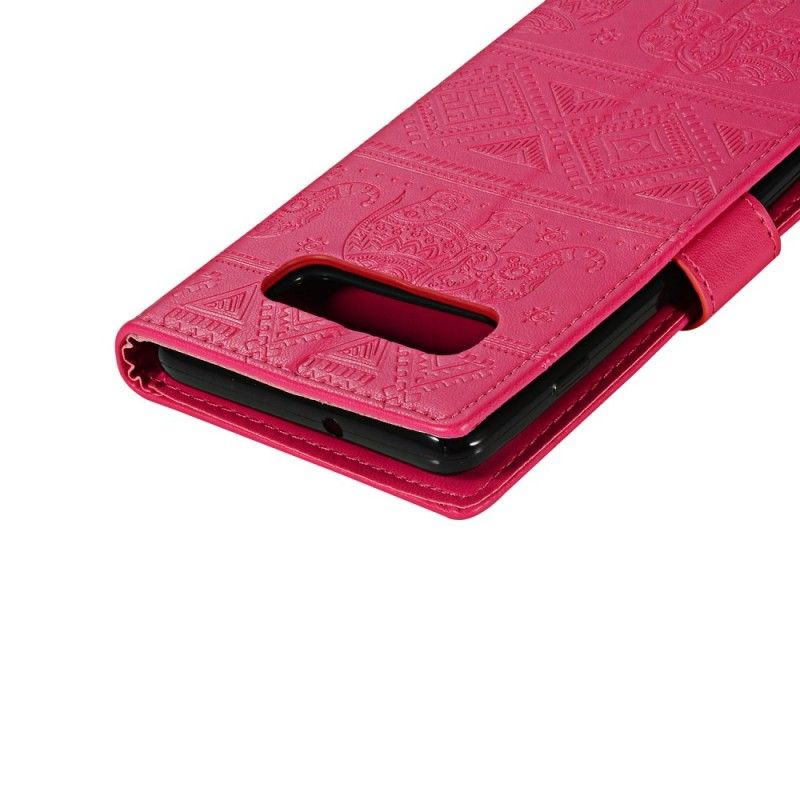 Flip Cover Læder for Samsung Galaxy S10 Plus Elefanter I Kunstlæder