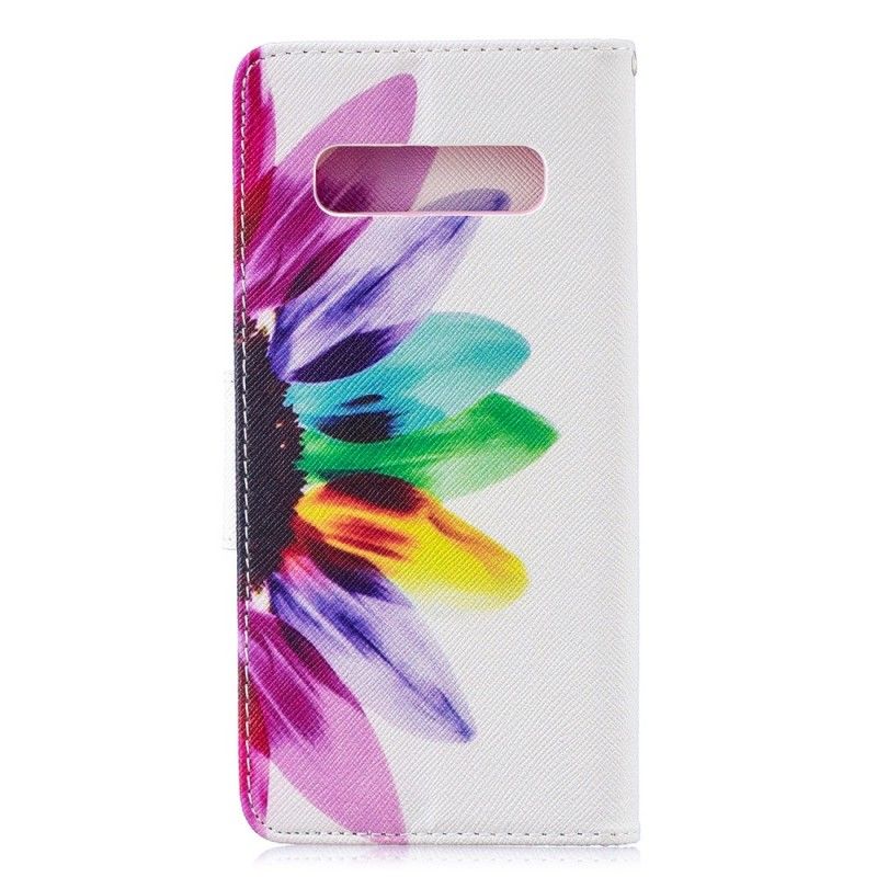 Flip Cover Læder Samsung Galaxy S10 Plus Akvarelblomst Original