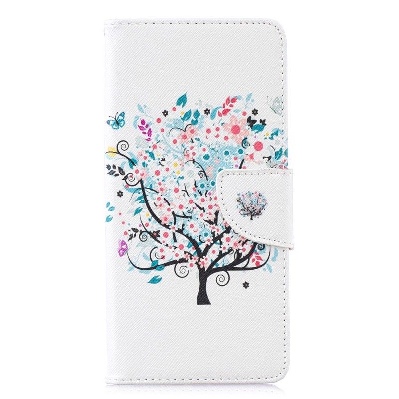 Flip Cover Læder Samsung Galaxy S10 Plus Blomstret Træ