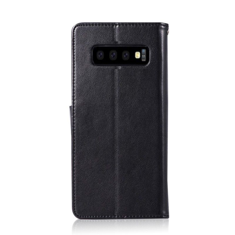 Flip Cover Læder Samsung Galaxy S10 Plus Grå Dreamcatcher Af Ugle I Lædereffekt Beskyttelse