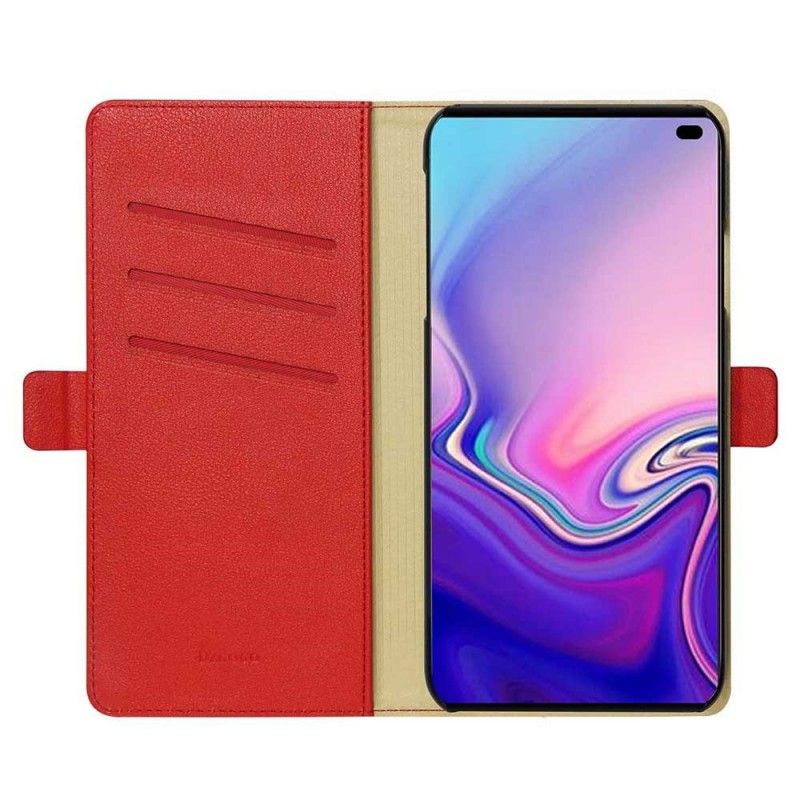 Flip Cover Læder Samsung Galaxy S10 Plus Rød Dzgogo Miloserie