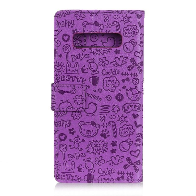 Flip Cover Læder Samsung Galaxy S10 Plus Søde Kærlighed