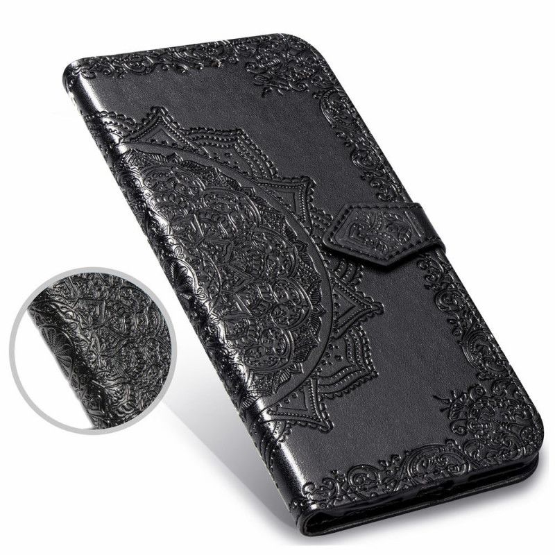 Flip Cover Læder Samsung Galaxy S10 Plus Sort Mandala I Middelalderen Beskyttelse