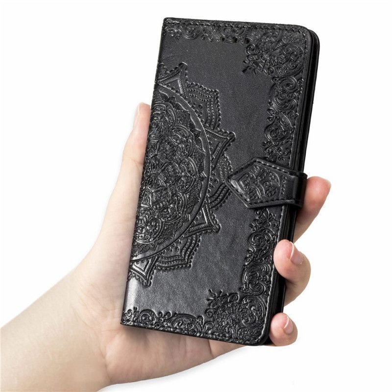 Flip Cover Læder Samsung Galaxy S10 Plus Sort Mandala I Middelalderen Beskyttelse