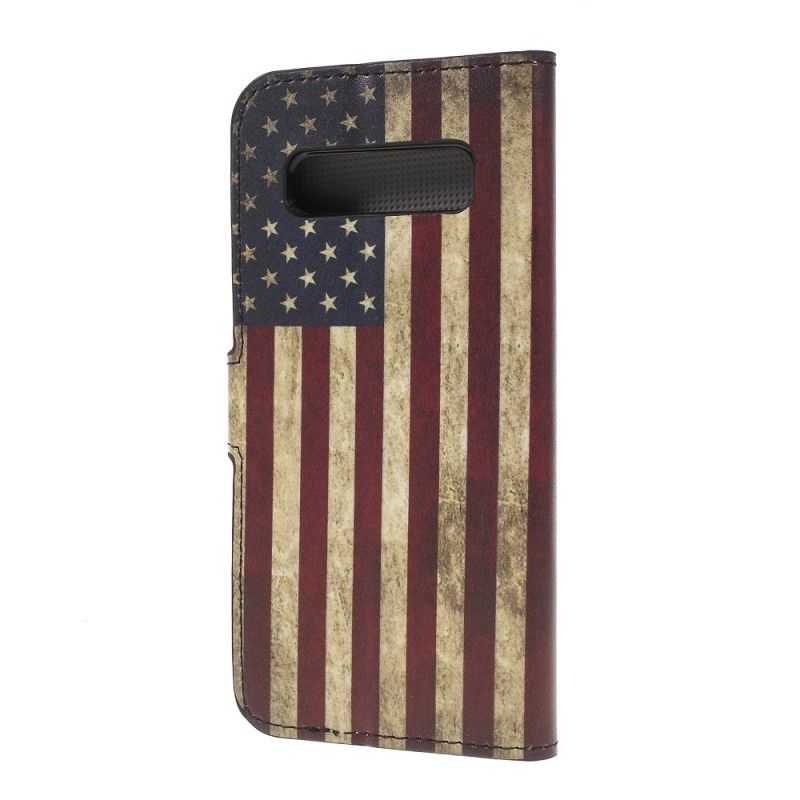 Flip Cover Læder Samsung Galaxy S10 Plus Usa Flag