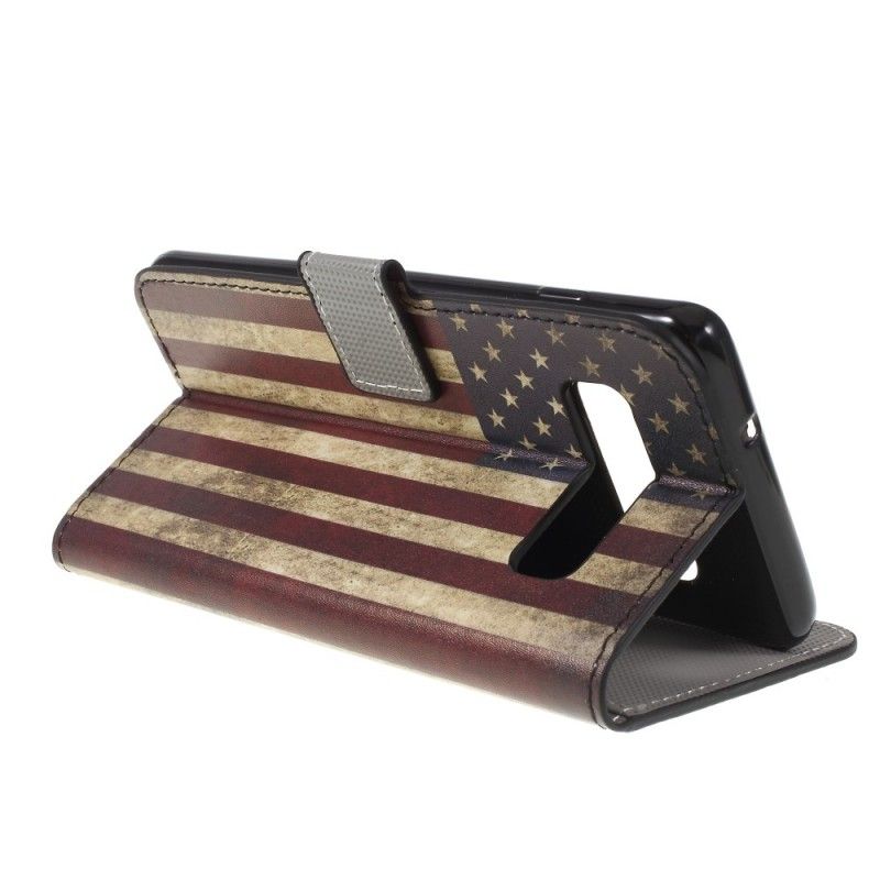 Flip Cover Læder Samsung Galaxy S10 Plus Usa Flag