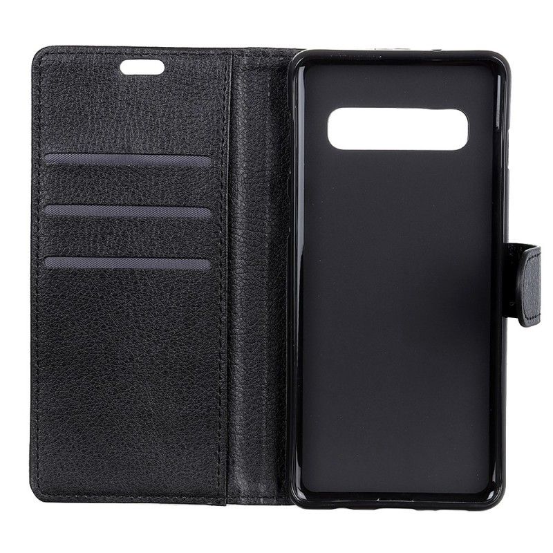 Flip Cover Samsung Galaxy S10 Plus Sort Mobilcover Retro Kunstlæder