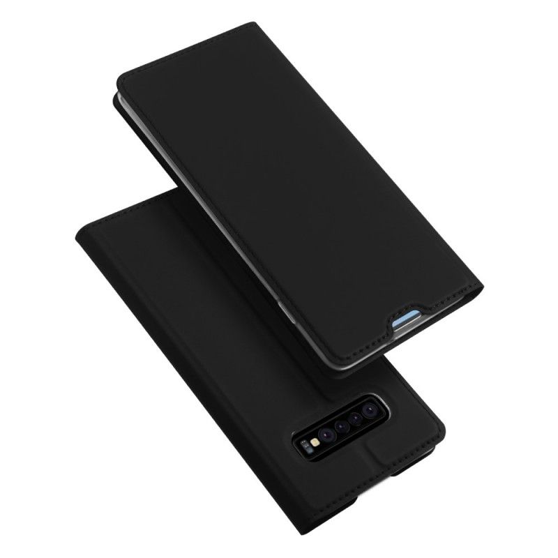 Læder Cover Samsung Galaxy S10 Plus Sort Førsteklasses Serie