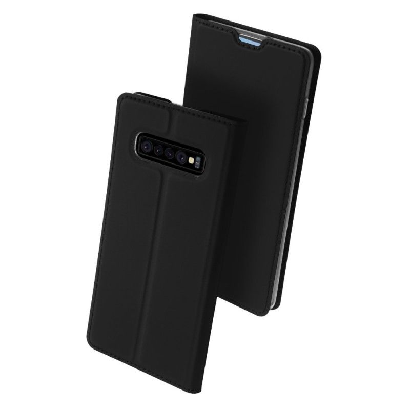 Læder Cover Samsung Galaxy S10 Plus Sort Førsteklasses Serie