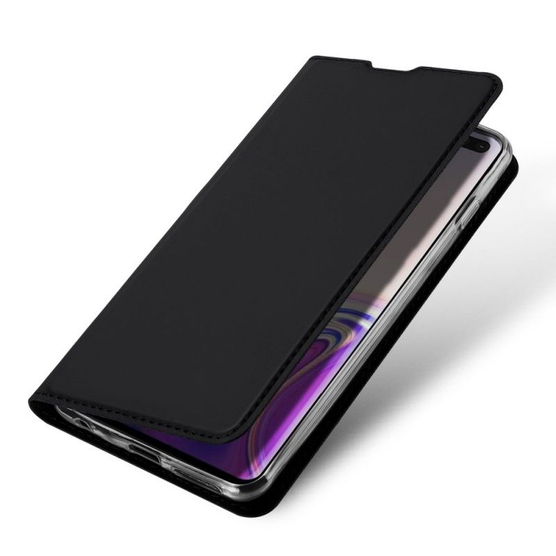 Læder Cover Samsung Galaxy S10 Plus Sort Førsteklasses Serie