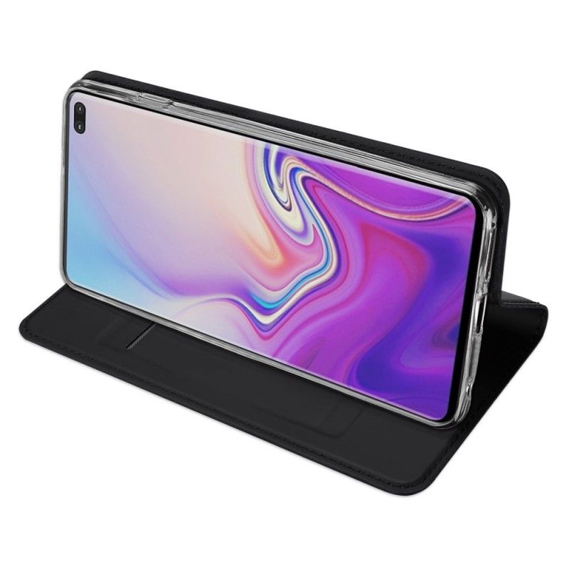 Læder Cover Samsung Galaxy S10 Plus Sort Førsteklasses Serie