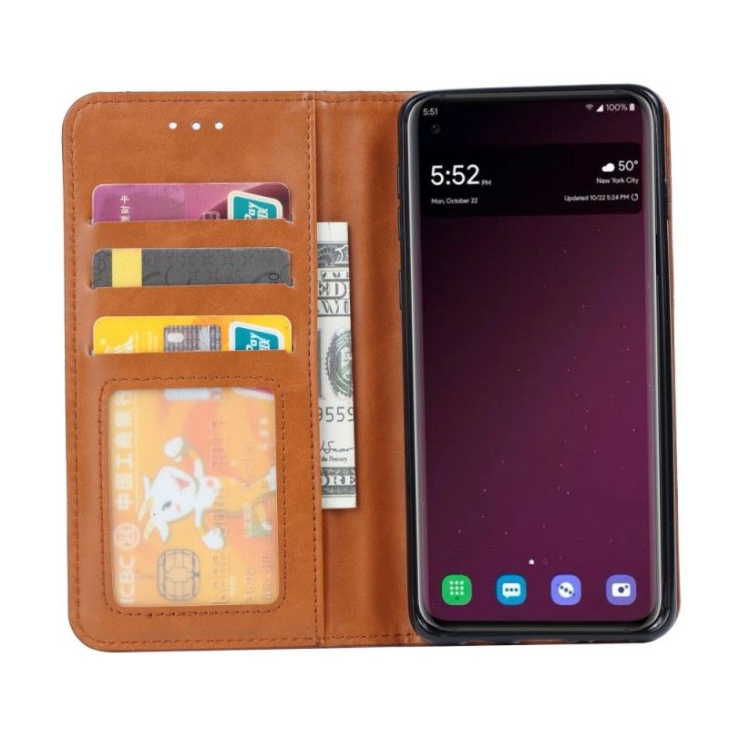 Læder Cover Samsung Galaxy S10 Plus Sort Mobilcover Kortholder I Kunstlæder