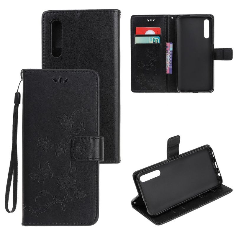 Flip Cover Huawei P Smart S Sort Mobilcover Sommerfugle Og G-Streng