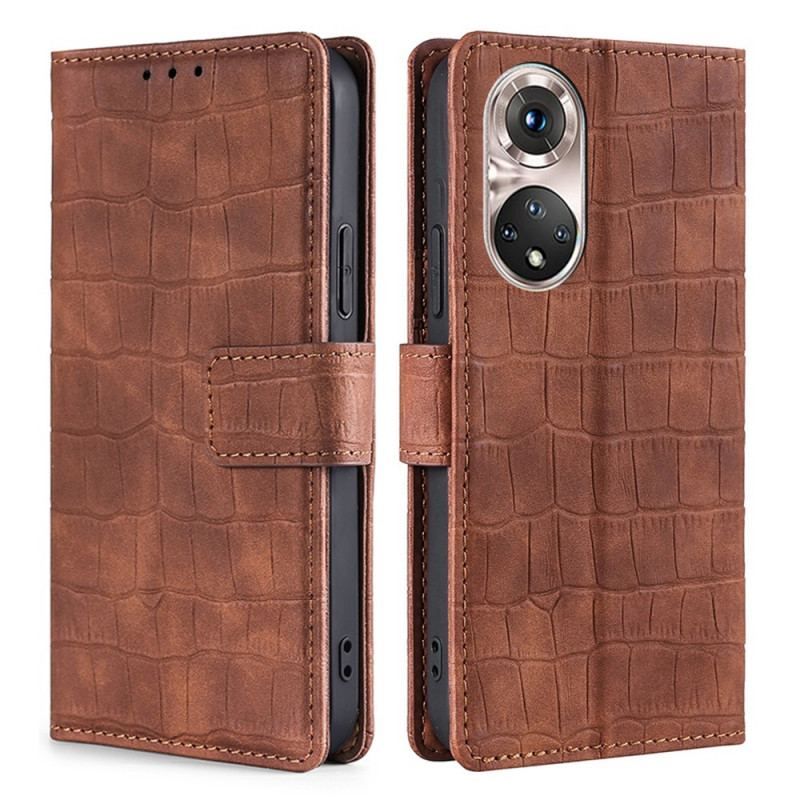 Flip Cover Honor 50 Pro Pro Skin-touch Crocodile