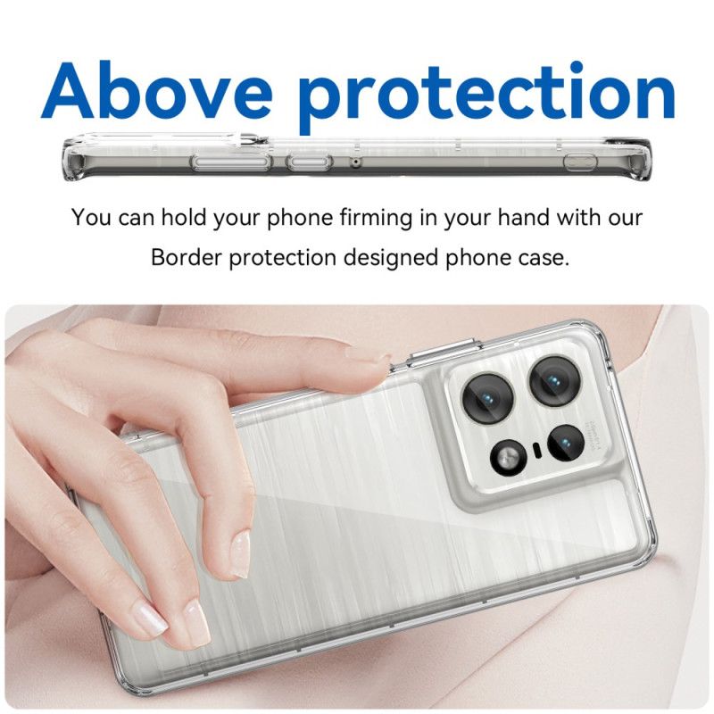 Cover Motorola Edge 50 Pro Transparente Galvaniserede Knapper