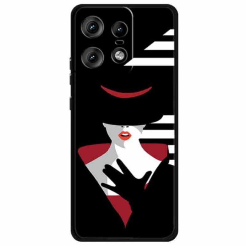 Cover Til Motorola Edge 50 Pro Dame I Den Sorte Hat