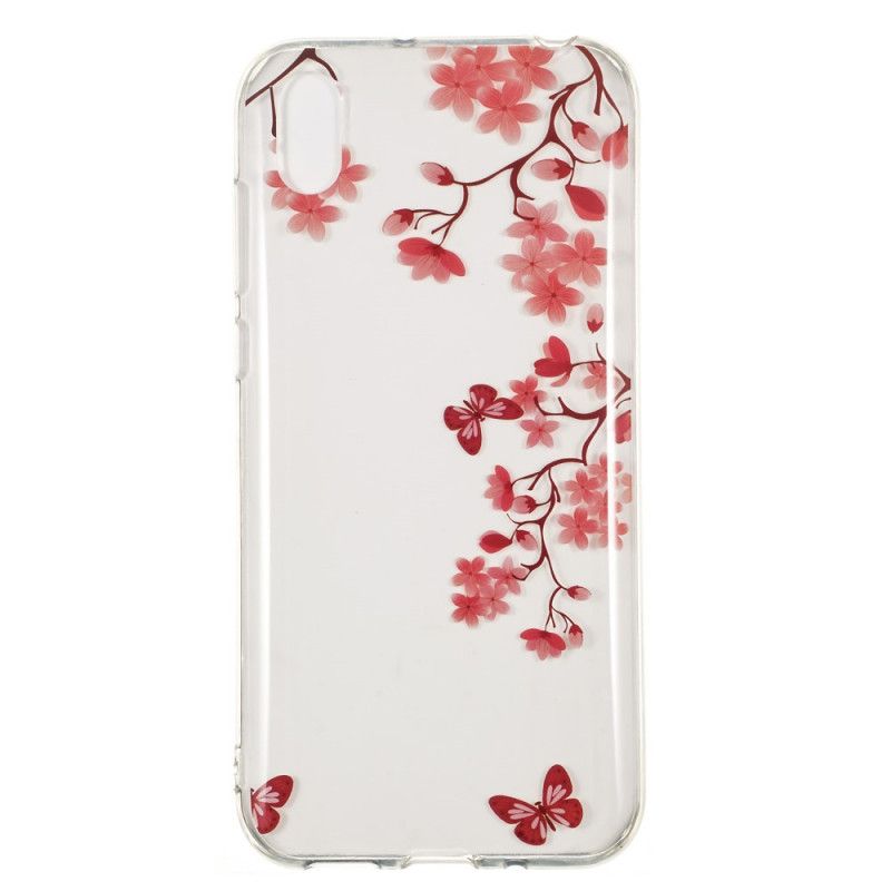 Cover for Huawei Y5 2019 Gennemsigtig Gren Med Sommerfugle