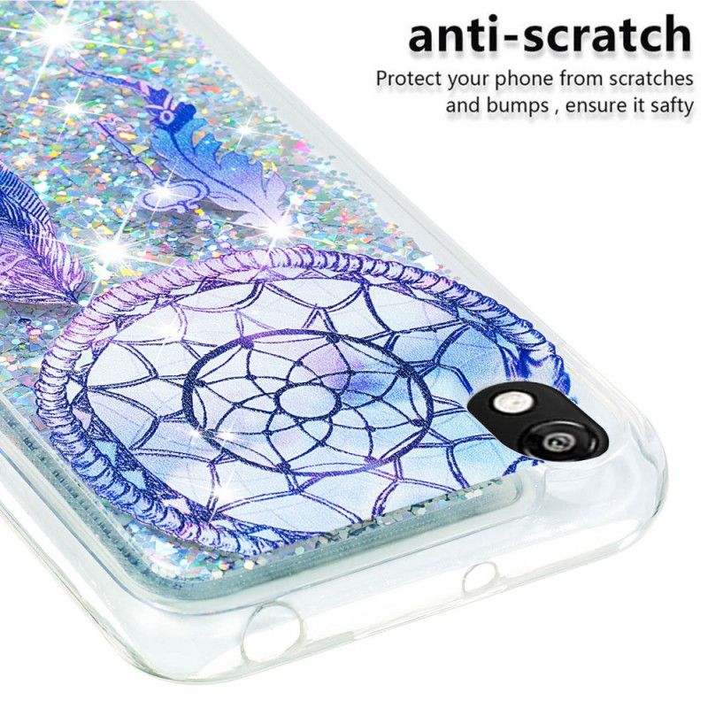 Cover Huawei Y5 2019 Mobilcover Blue Glitter Dreamcatcher