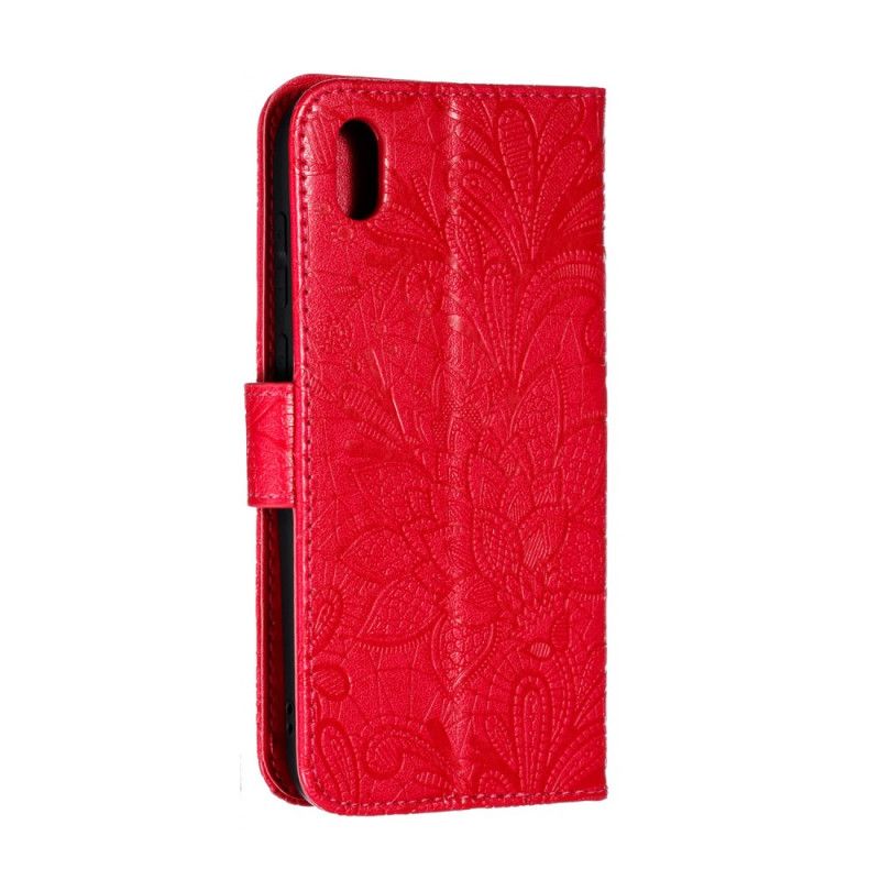 Flip Cover Huawei Y5 2019 Lilla Mobilcover Tribal Thong Blomster