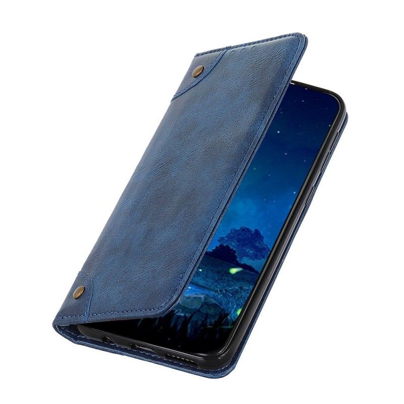 Flip Cover Huawei Y5 2019 Mørkeblå Antik Lædereffekt